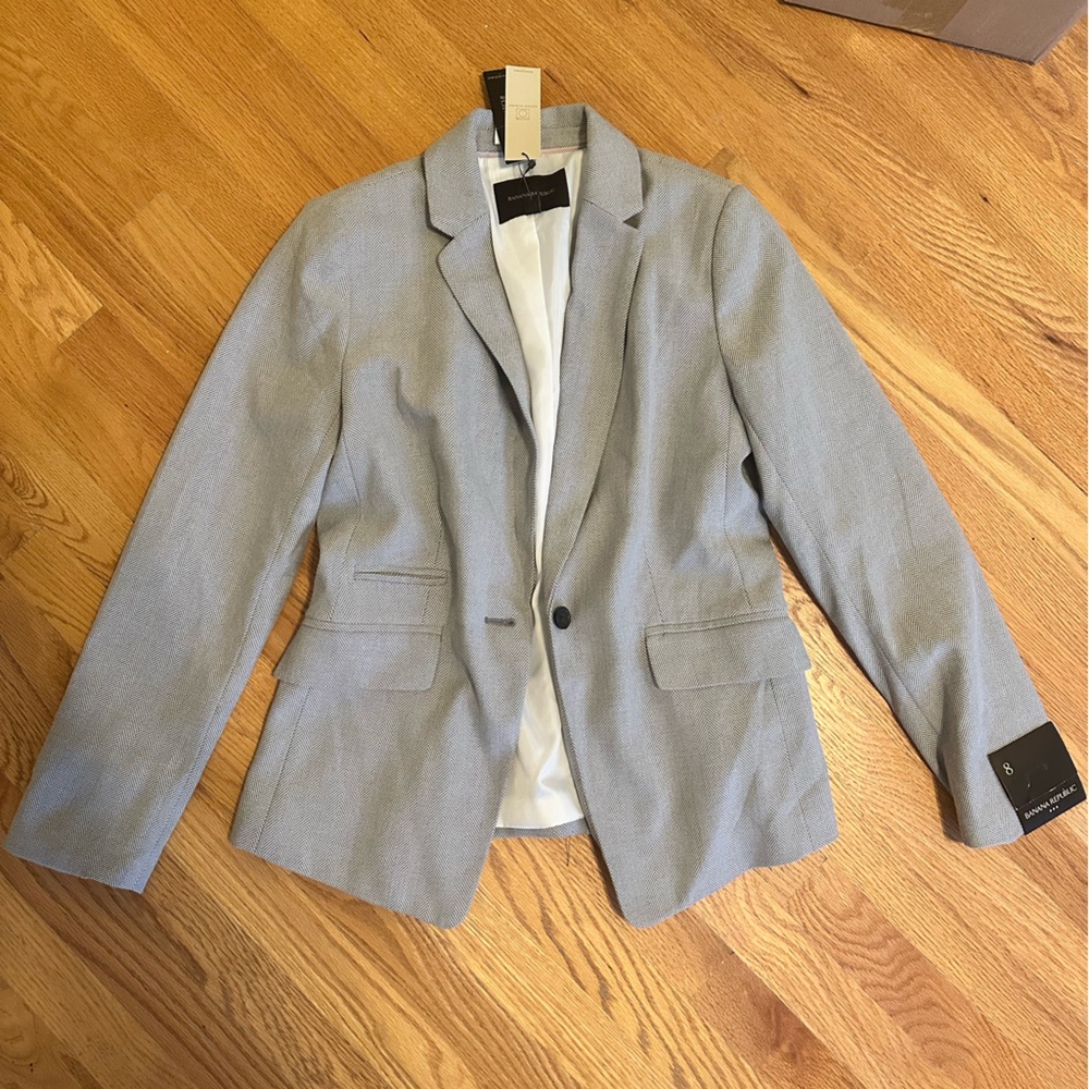 NWT Banana Republic Herringbone Blazer Size 8